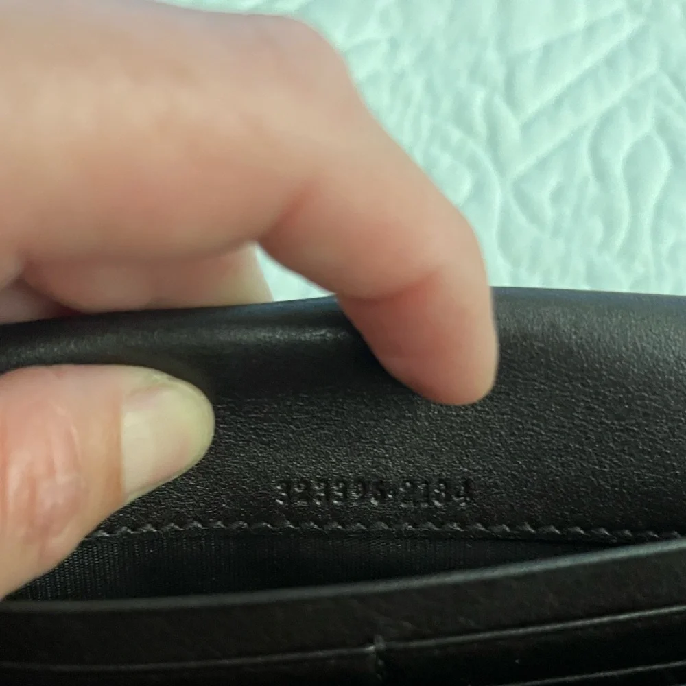 GUCCI Micro Guccissima GG Pattern Long Bifold Wallet Leather Black Gold
